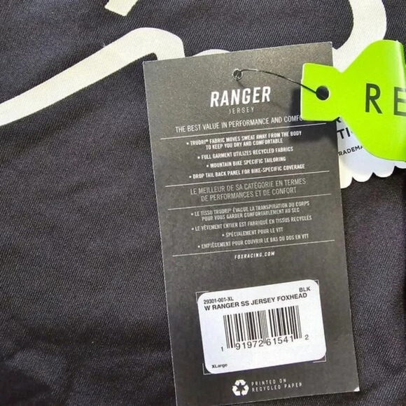 Fox Racing Ranger Short Sleeve Foxhead Jersey in Black - Size Extra Large - Picture 11 of 11